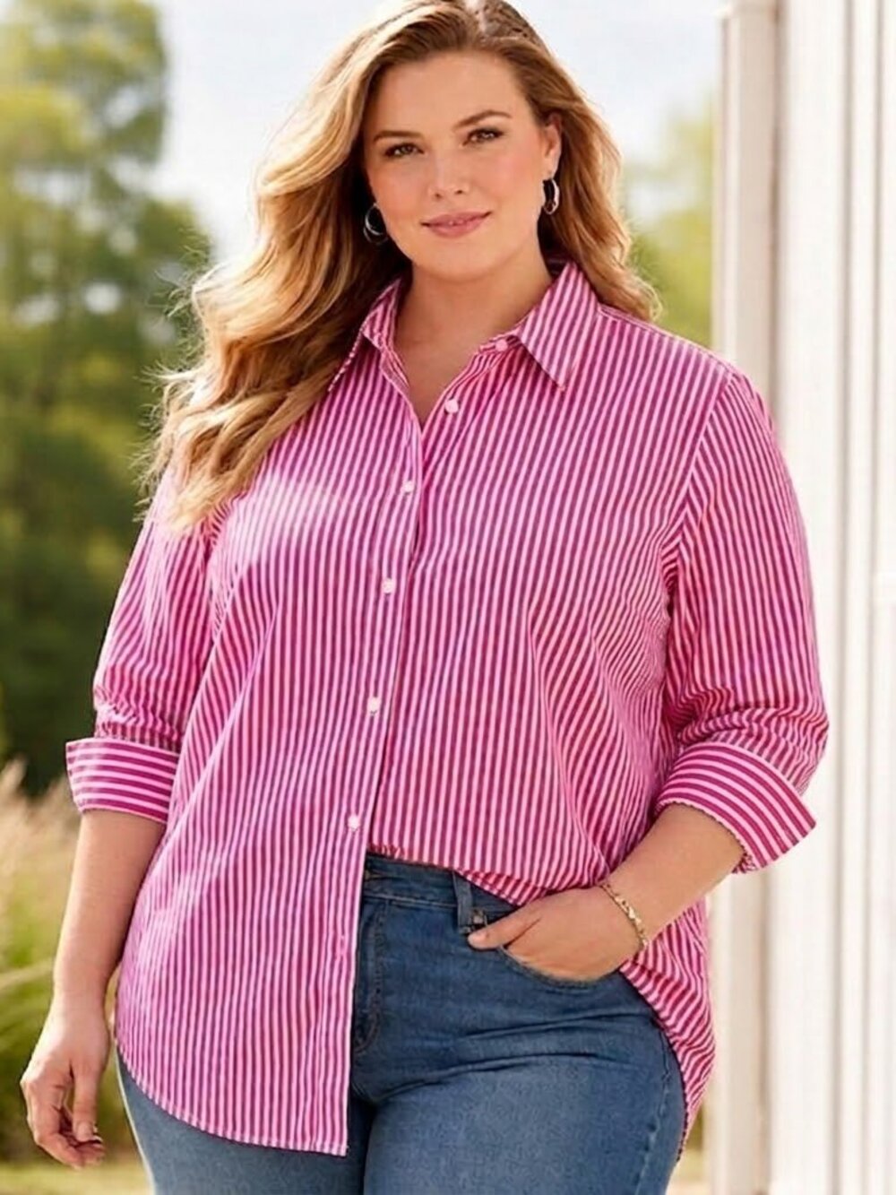 Lauren Ralph Lauren Striped Cotton Button Down 18